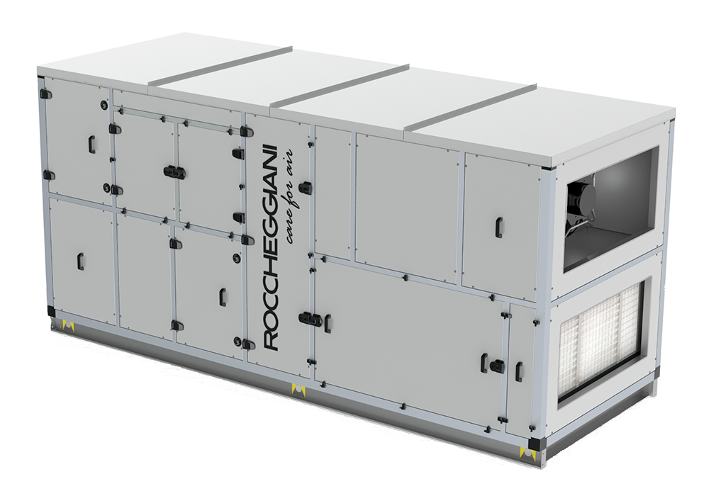 Unità di trattamento aria con 4 stadi di recupero e pompa di calore integrata