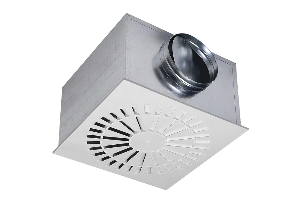 Swirl diffuser for ceiling mounting DEF