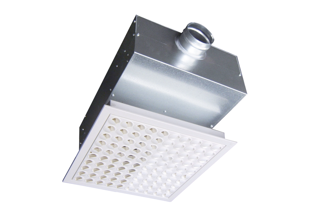 Square disc diffuser for ceiling mounting DUT