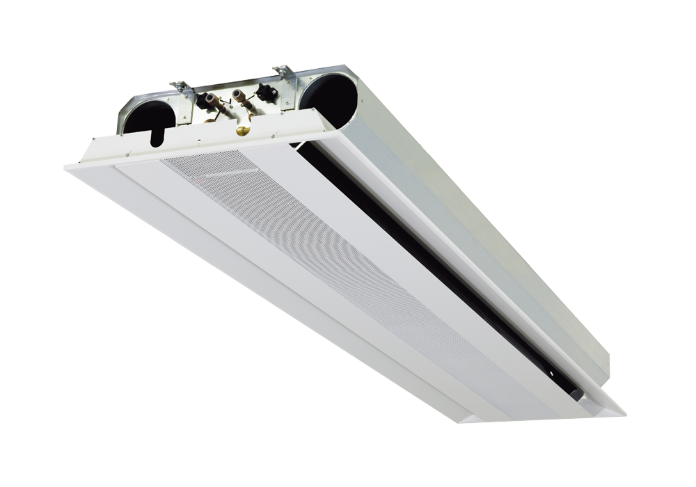 Chilled beam with 2-way ait jet with double vertical coil for false ceiling mounting TFS2