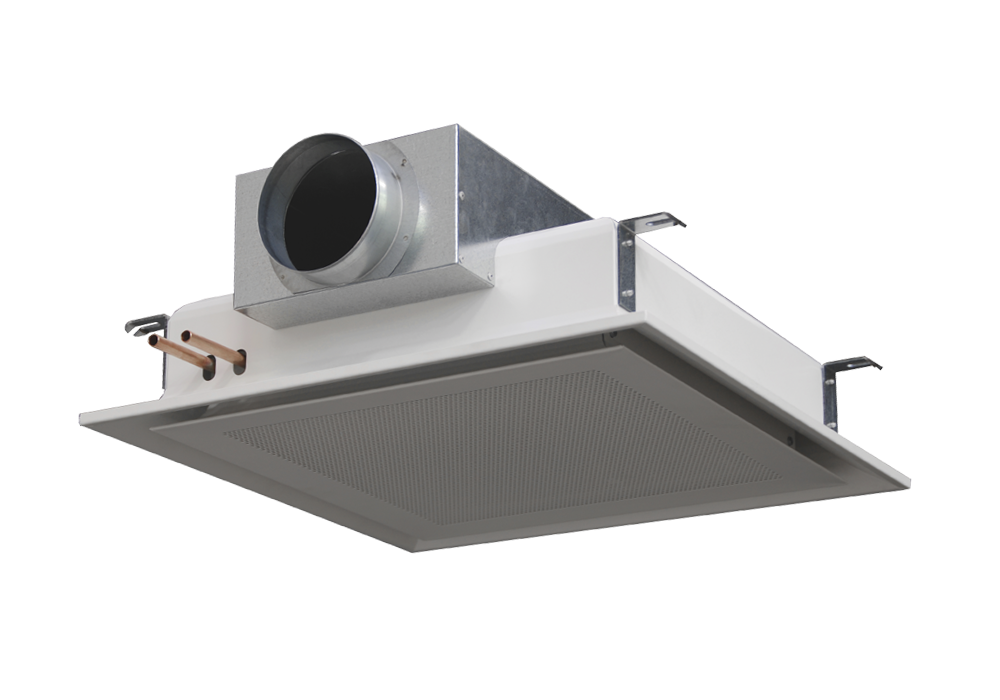 Compact active chilled beam with 4 ways  air spread pattern for cooling and heating TFS4