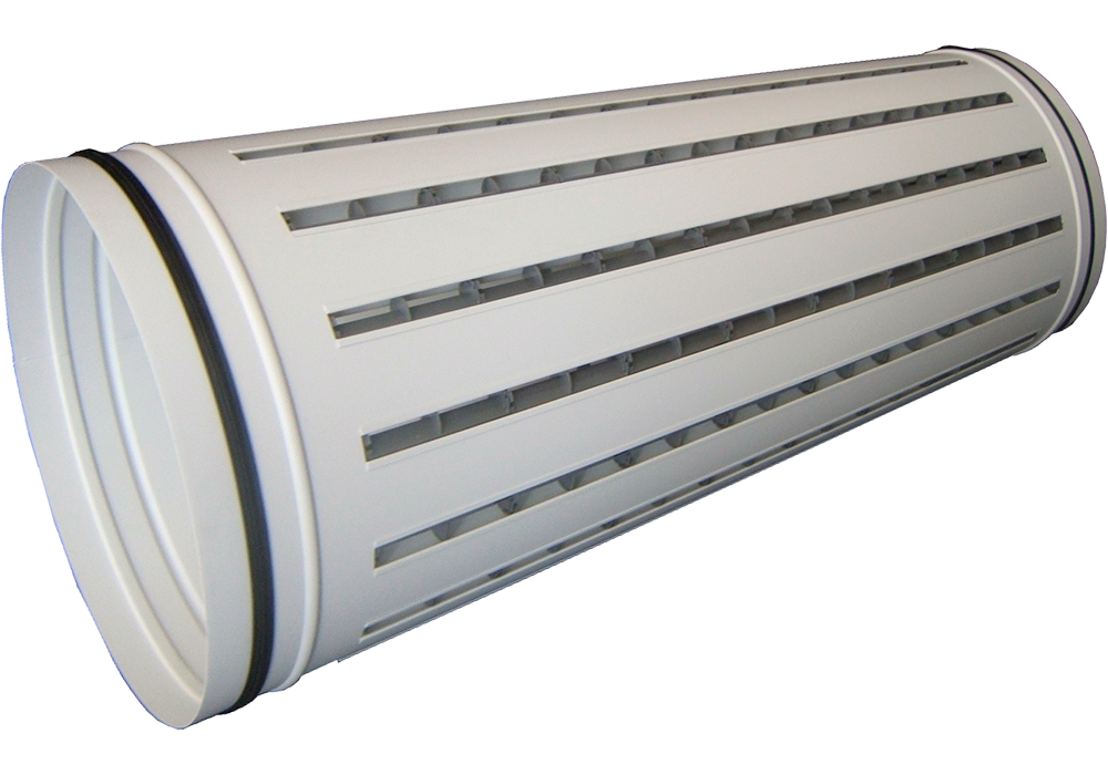 Linear slot diffusers for circular ducts