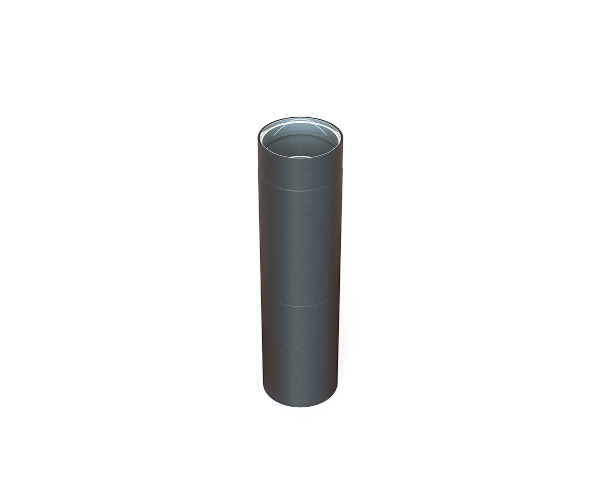 Twin wall static air gap flue pipe for pellet stoves | black painted